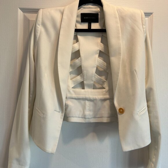 BCBGMAXAZRIA White Blazer with Back Cut Out XS - Picture 3 of 5